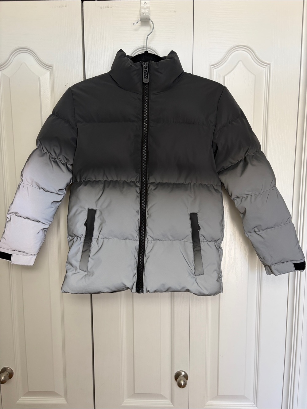 Noize Kids Silver Black Ombre Puffer Jacket M